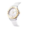 Reloj mujer L1262-4 Blanco con plateado, bisel bisel oro rosa, tablero blanco