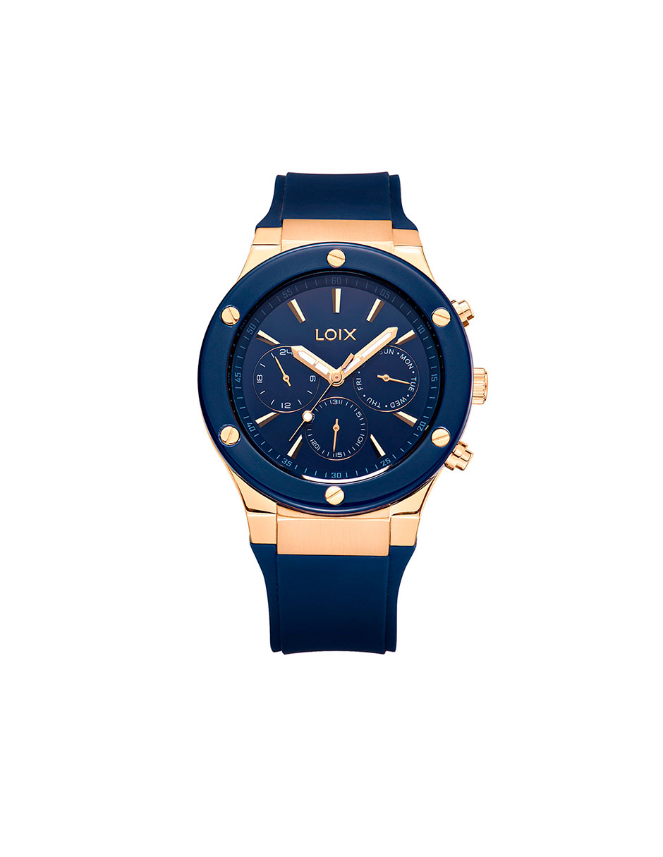 Reloj hombre referencia LA2126-3 Azul con dorado, bisel azul, tablero azul