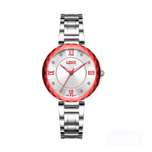 Reloj Dama Acero Plateado Rojo LOIX L1162