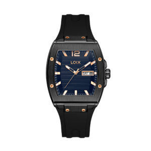 Reloj Hombre Autentico Silicona Negro Azul LOIX L2165